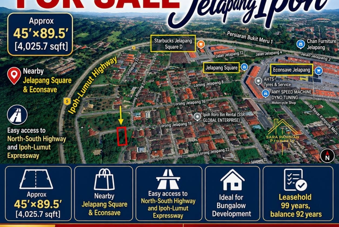 Bungalow Land Ipoh Jelapang for Sale