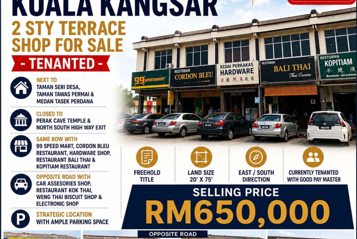 Jalan KK Shoplot For Sale Freehold CK